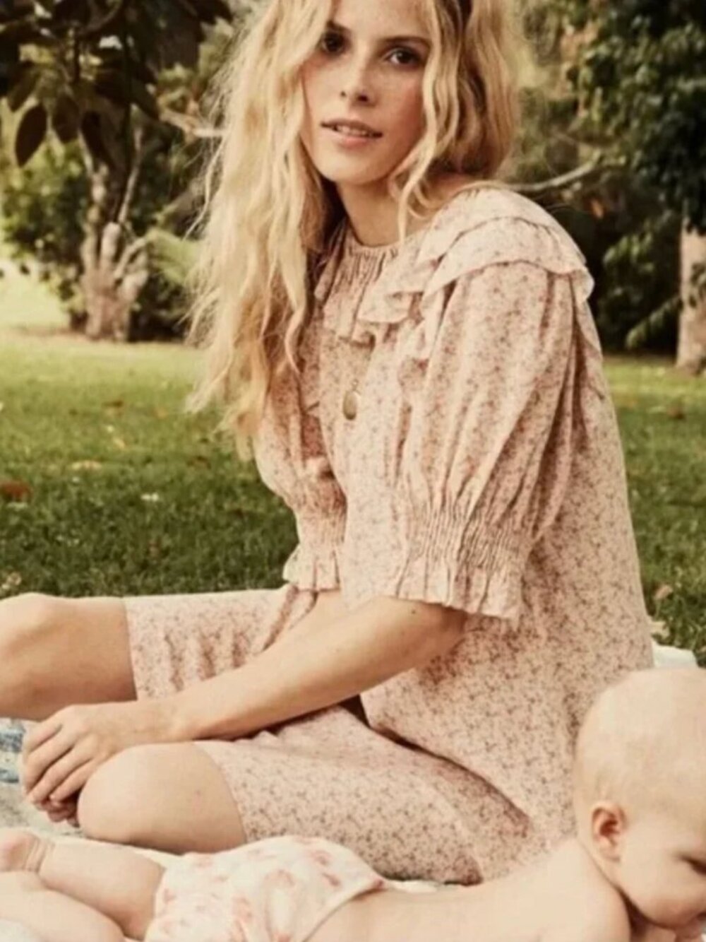 Dôen RARE Baudoin Dress in Martha's Garden Peach Size M
